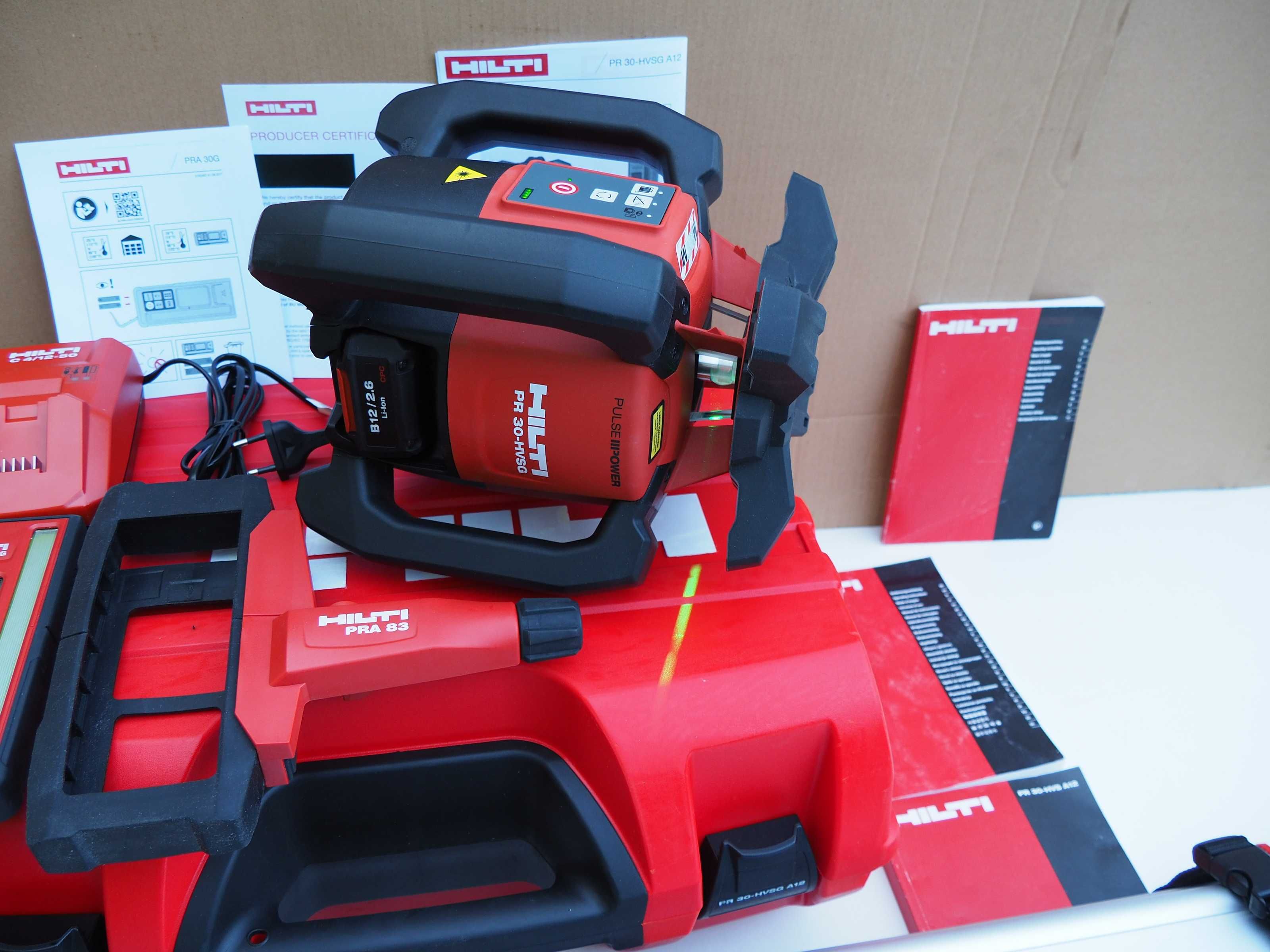 Przemyslowy niwelator HILTI PR 30 HVSG A12 zielony laser obrotowy