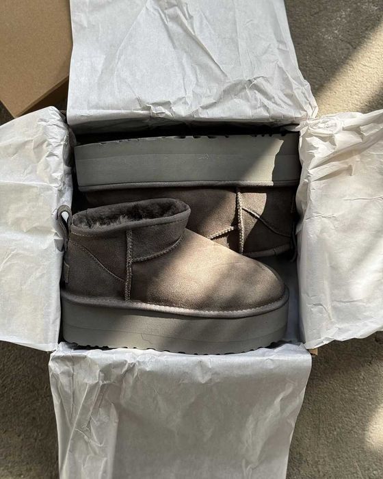 Угги/Угг/Уггі/Уги/Угі/UGG Australia Ultra Mini Platform Grey/Овчина