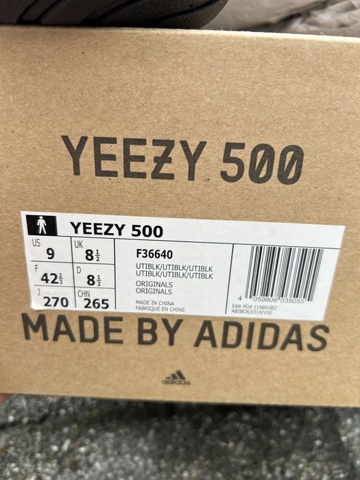 Adidas Yeezy 500 Utility Black sneakersy buty niskie czarne 42 2/3