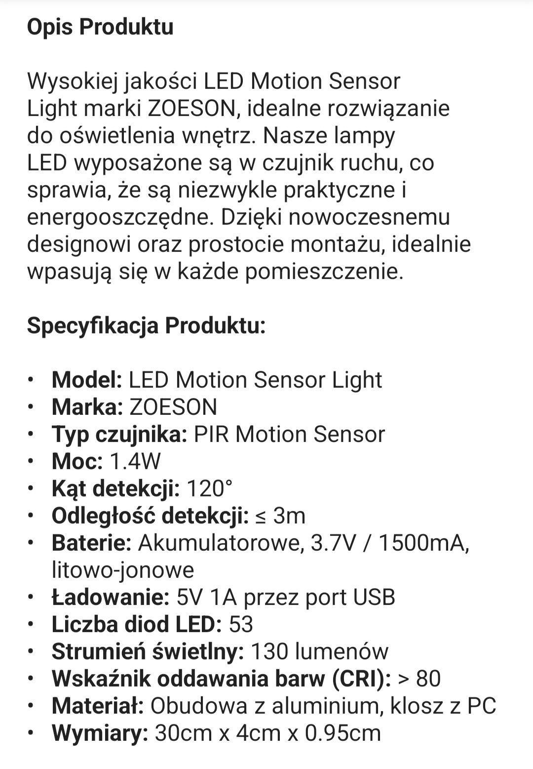 Lampa LED z czujnikiem ruchu 2szt