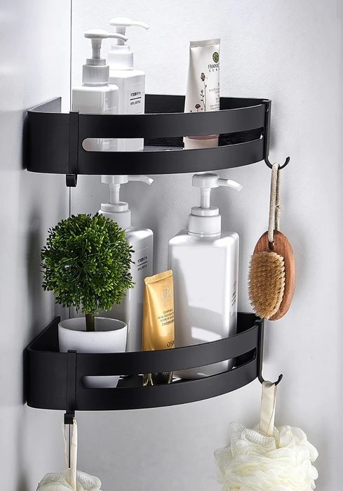 Pułki łazienkowe narożne. | czarne |