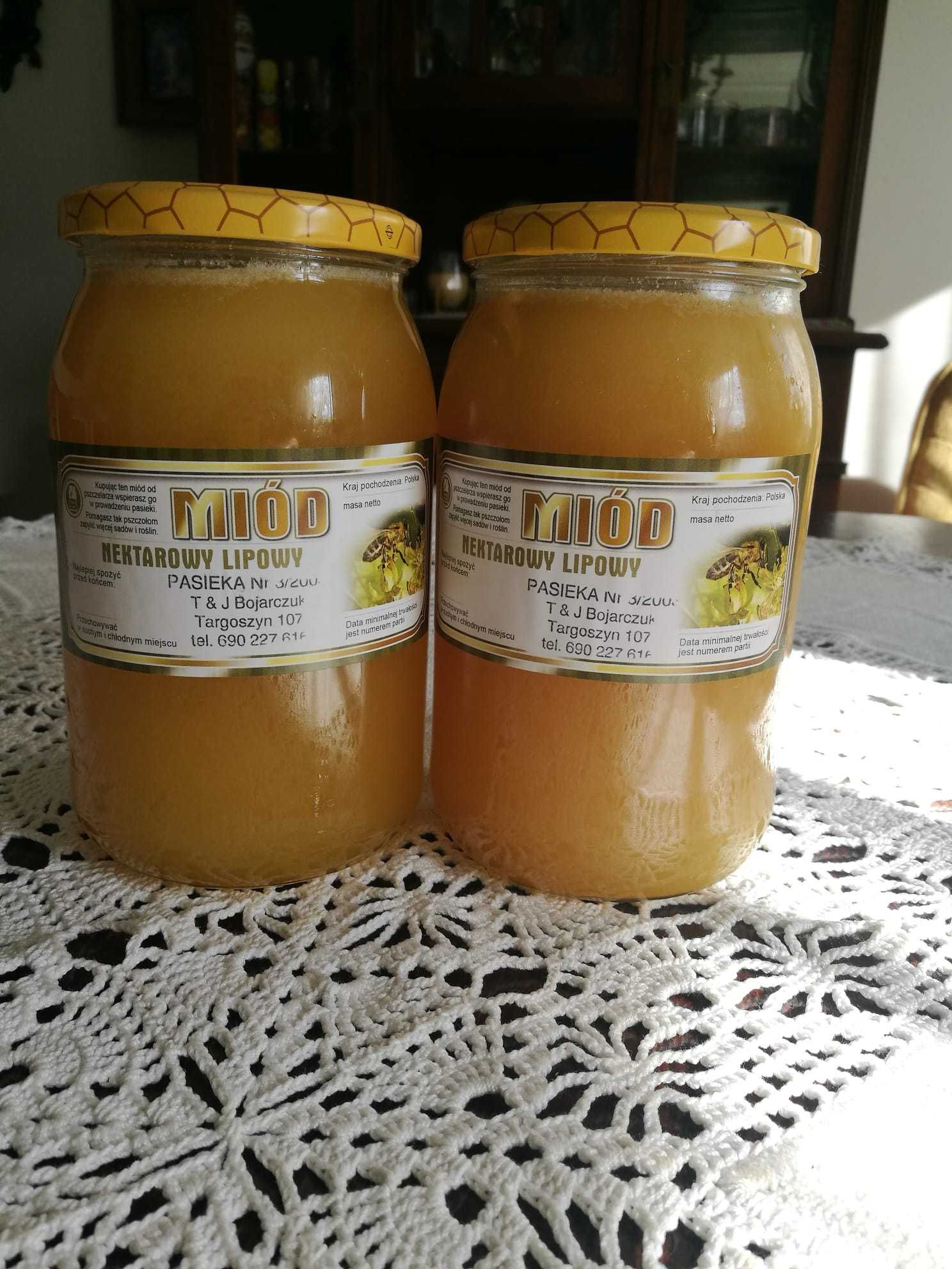 Miód lipowy z własnej pasieki 1,3 kg 0,9 litra