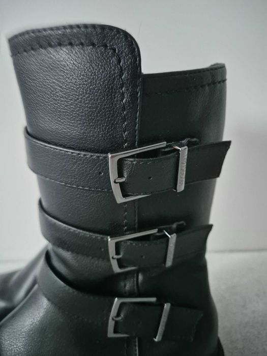 Deezee Czarne długie Kozaki 35 ocieplane futerko miś zimowe