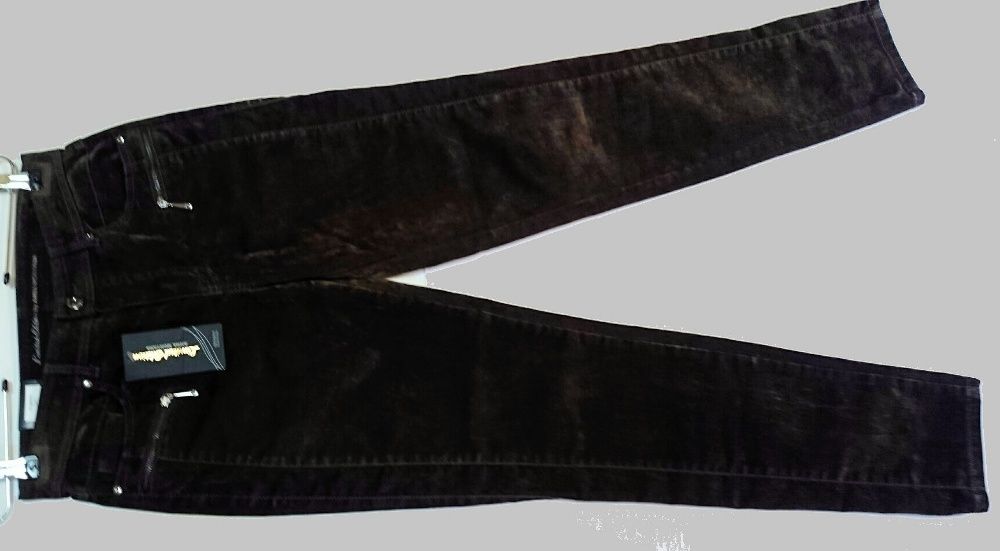 Jeans - imitacja zamszu w kolorze khaki r.38 ANNA MONTANA