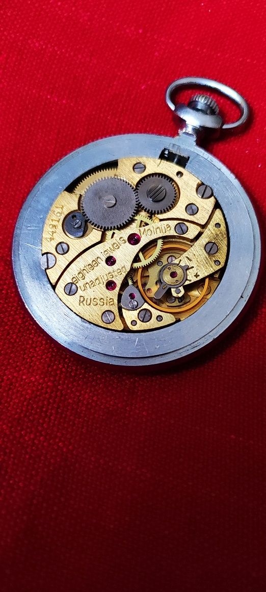Zegarek kieszonkowy mołnija mechaniczny po serwisie