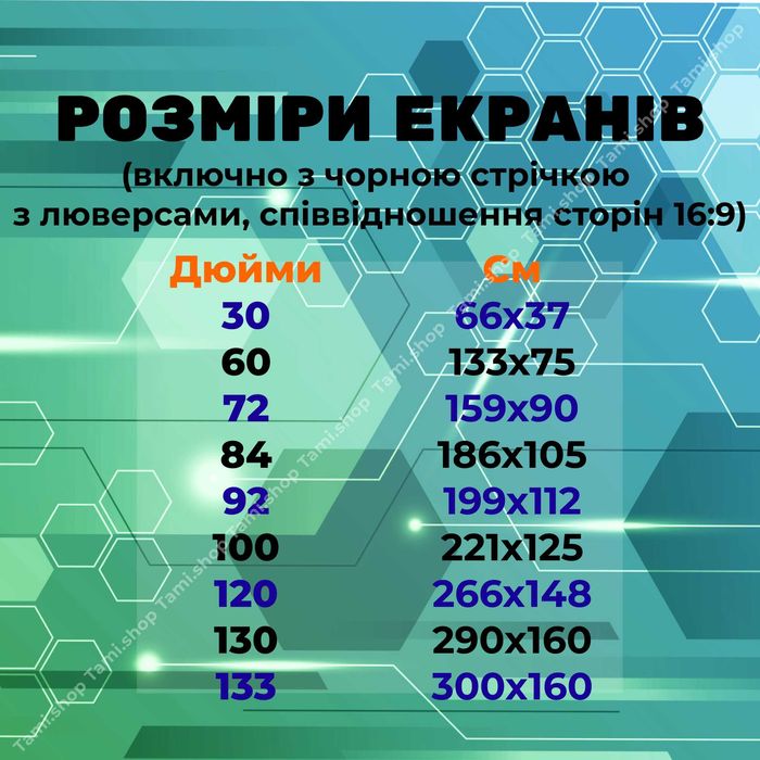 СІРИЙ екран для проектора (30-133 дюймів) з люверсами та без (відео)