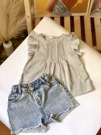 Блуза та джинсові шорти на дівчинку 4-5 років