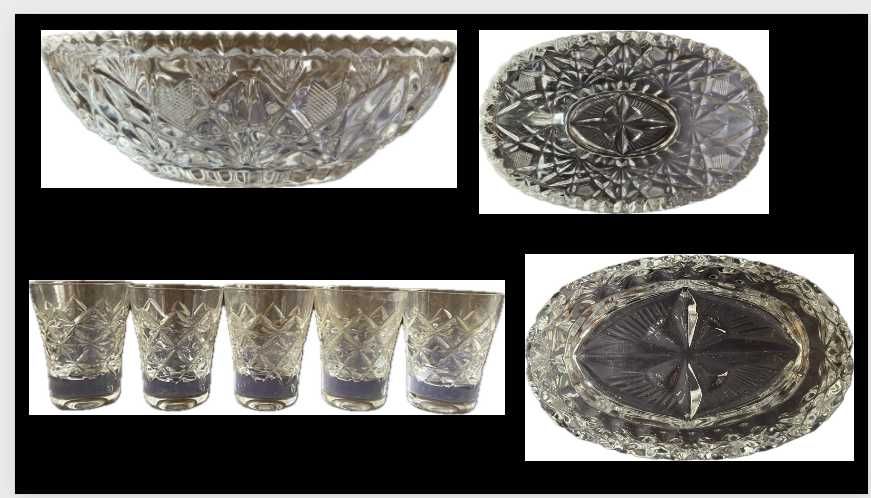 Советская хрустальная посуда стопки ваза + керамический набор Рыбки