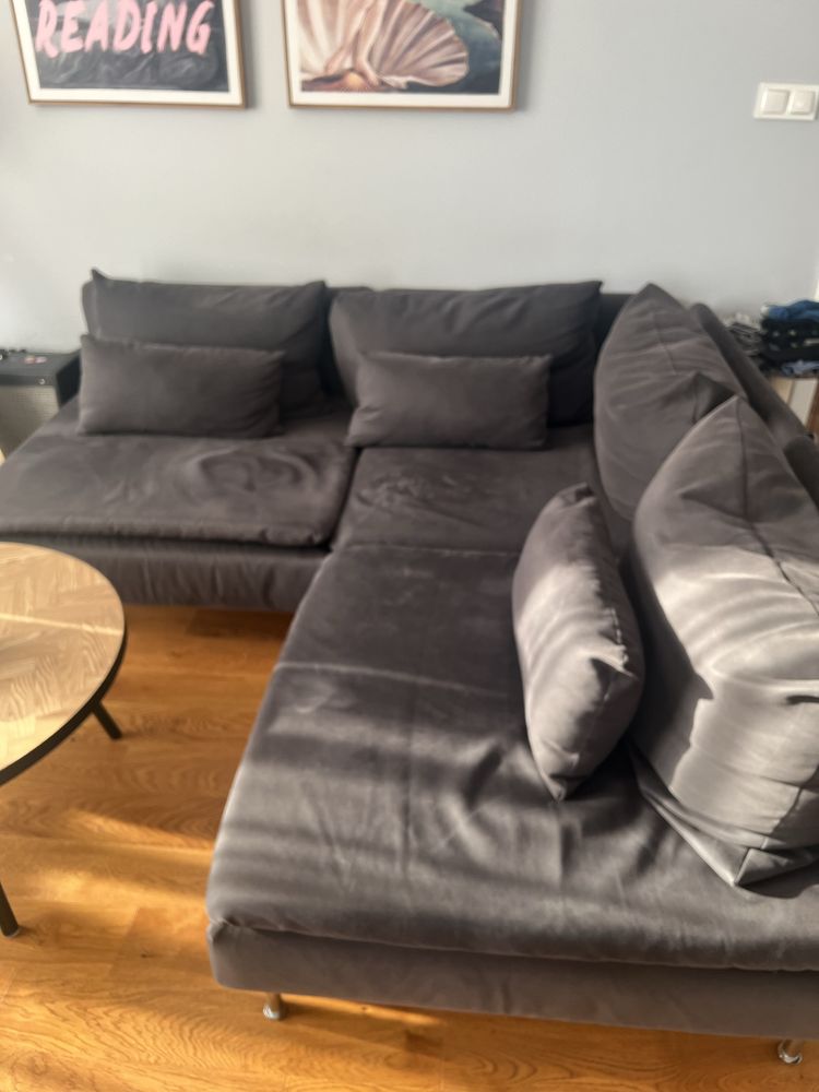 SÖDERHAMN Sofa narożna 3-osobowa szara