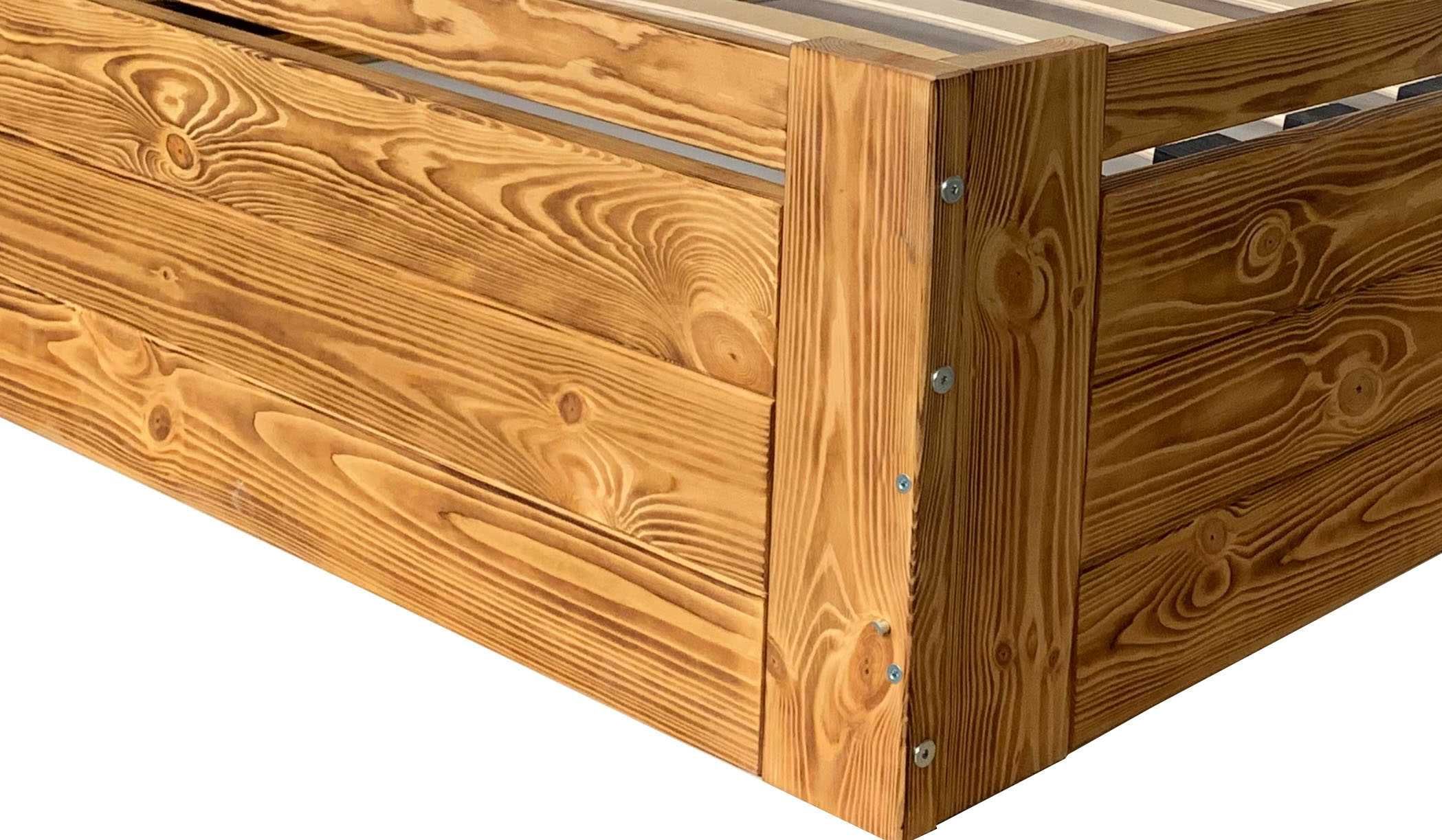 Łóżko 90x200 drewniane sosnowe Wysokie zagłowie 85 cm. Wzmocnone