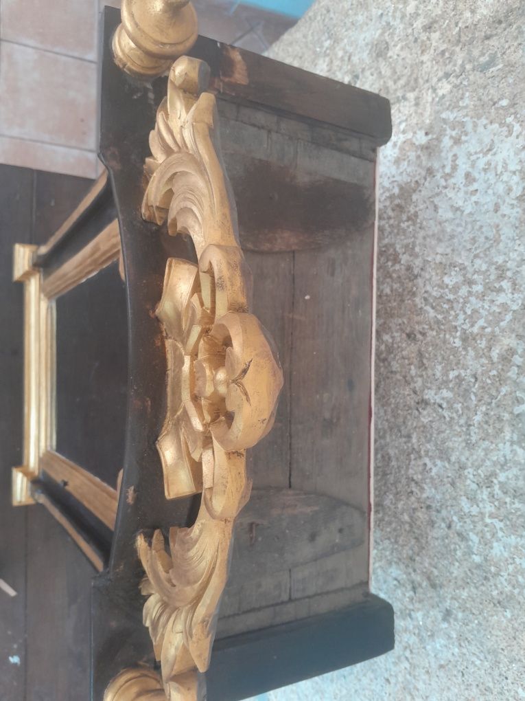 Antigo Oratório Madeira para Imagens Santos Talha Dourada Arte Sacra