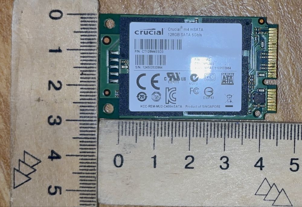SSD mSATA Crucial 128GB - 99% здоровя