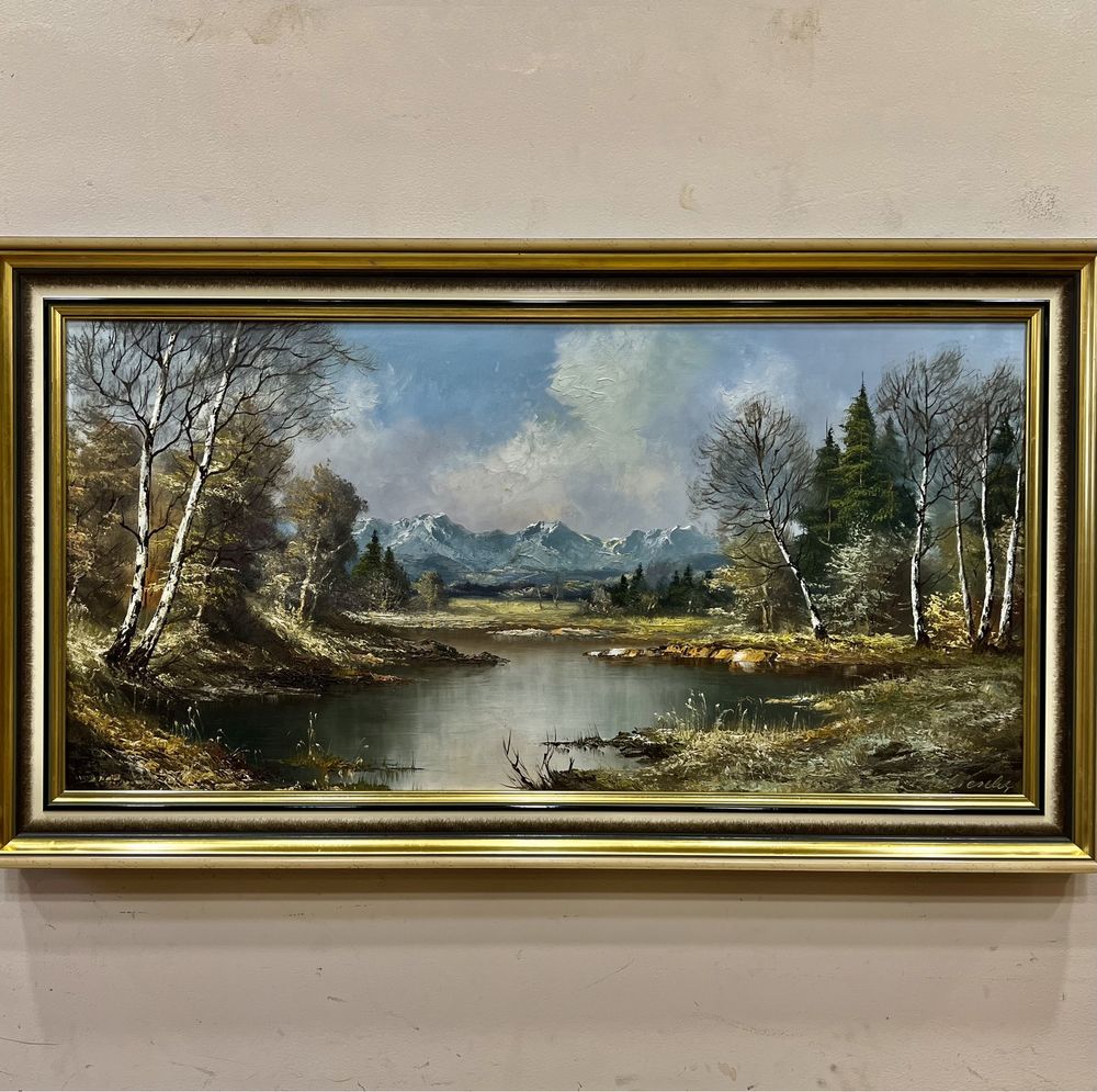 Картина «Горный пейзаж с озером «Германия ХХ век