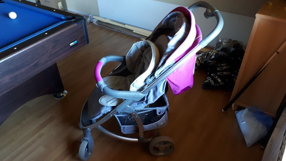 wózek dziecięcy Easy Go Virage dla dziewczynki różowo szary spacerówka