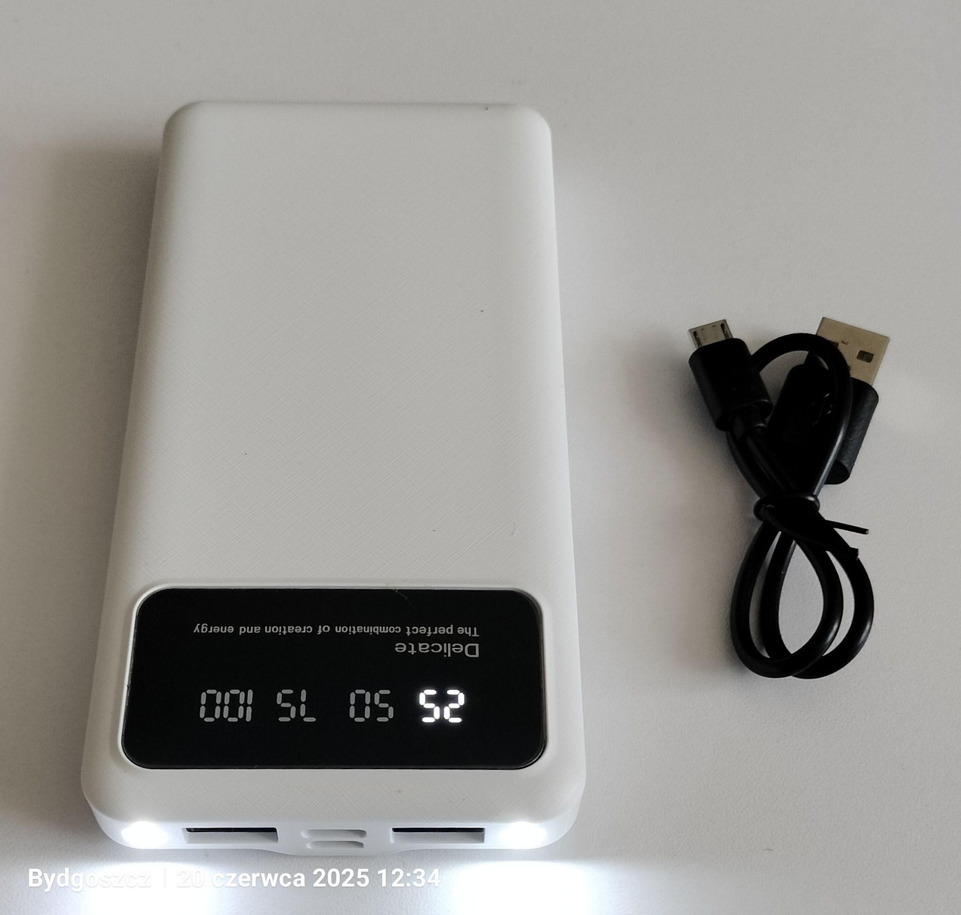 Powerbank pojemność 10 000 mAh, biały