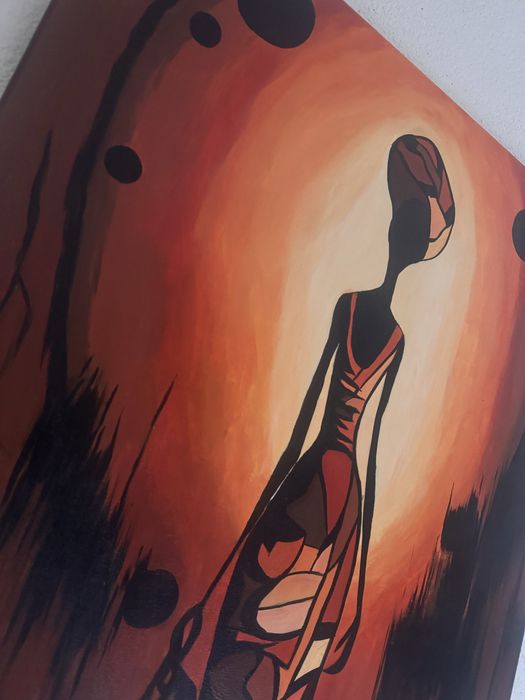 Obraz recznie malowany dama kobieta 60x90