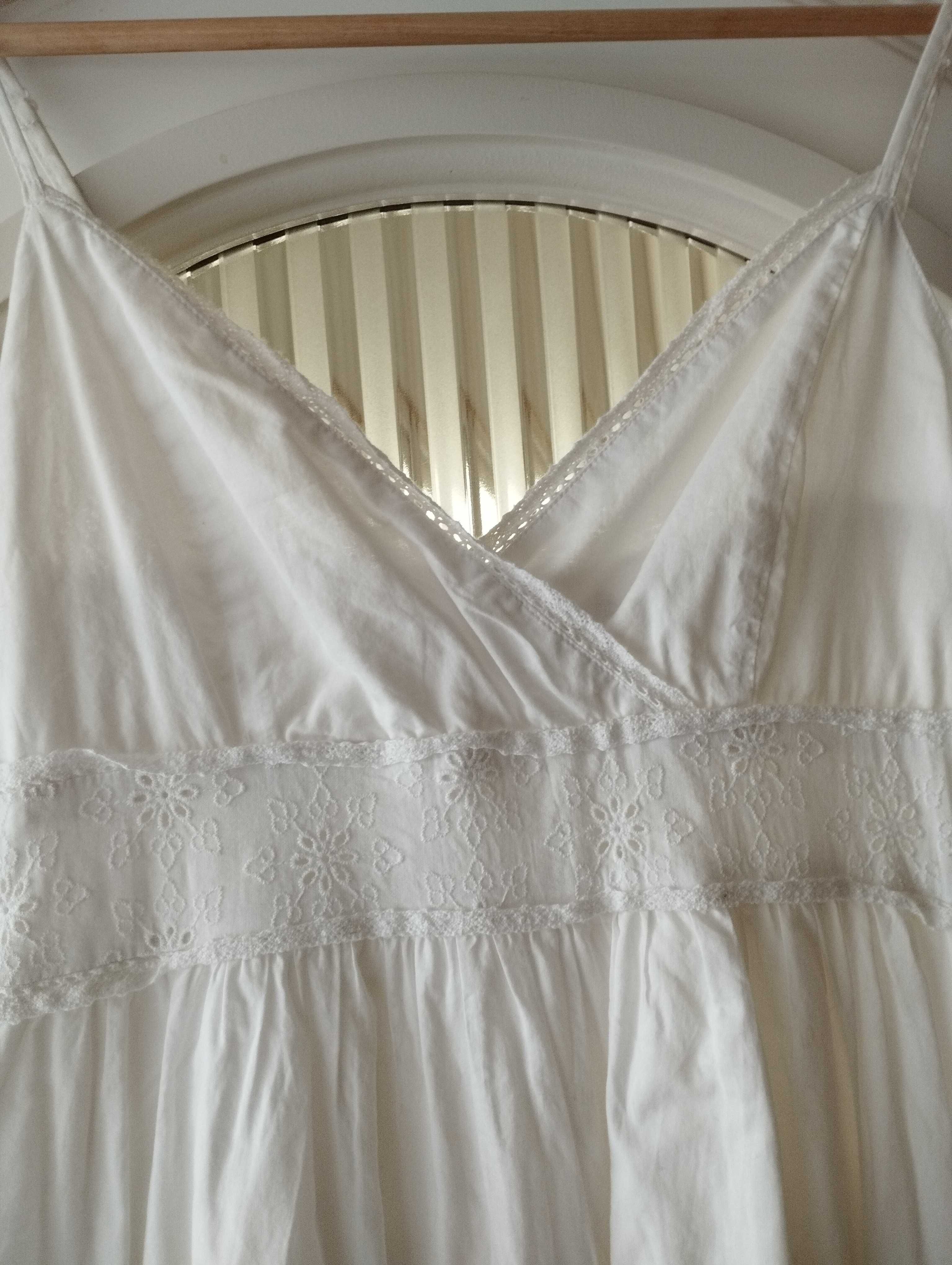 Sukienka biała Solar, rozmiar 38/40, długa