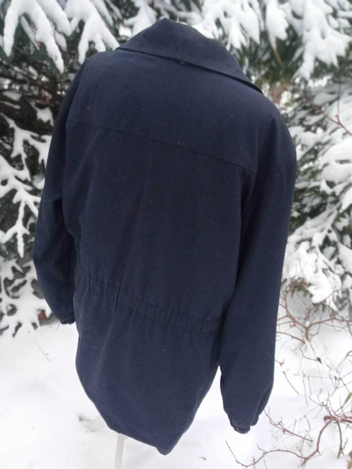 Granatowa ocieplana parka kurtka płaszcz vintage unisex M