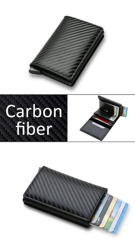 Carteira card holder fibra de carbono