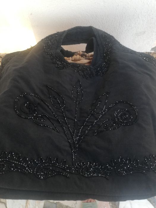 Saco de pano com missangas
