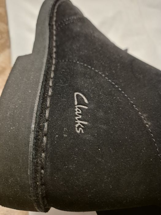 Ботинки мужские.  Размер 45., Нубук. CLARKS . Чёрные.