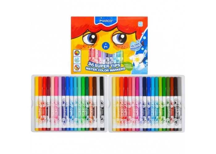 Водні фломастери Marco Super Washable 24/36/48 кольорів