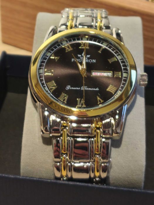 Elegancki zegarek Czarna tarcza a'la Rolex President NOWY prezent 79zł