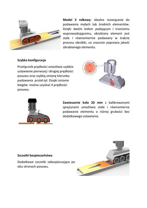 Posuw do frezarki MAGGI Steff 2034 + STATYW Standard
