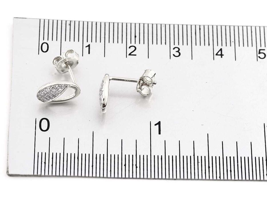 Brincos - 14 K Ouro branco - 0.07ct.  Diamante (Natural)
