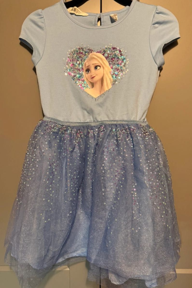 Elsa, Elza, Frozen, Kraina sukienka z tiulem i cekinami HM