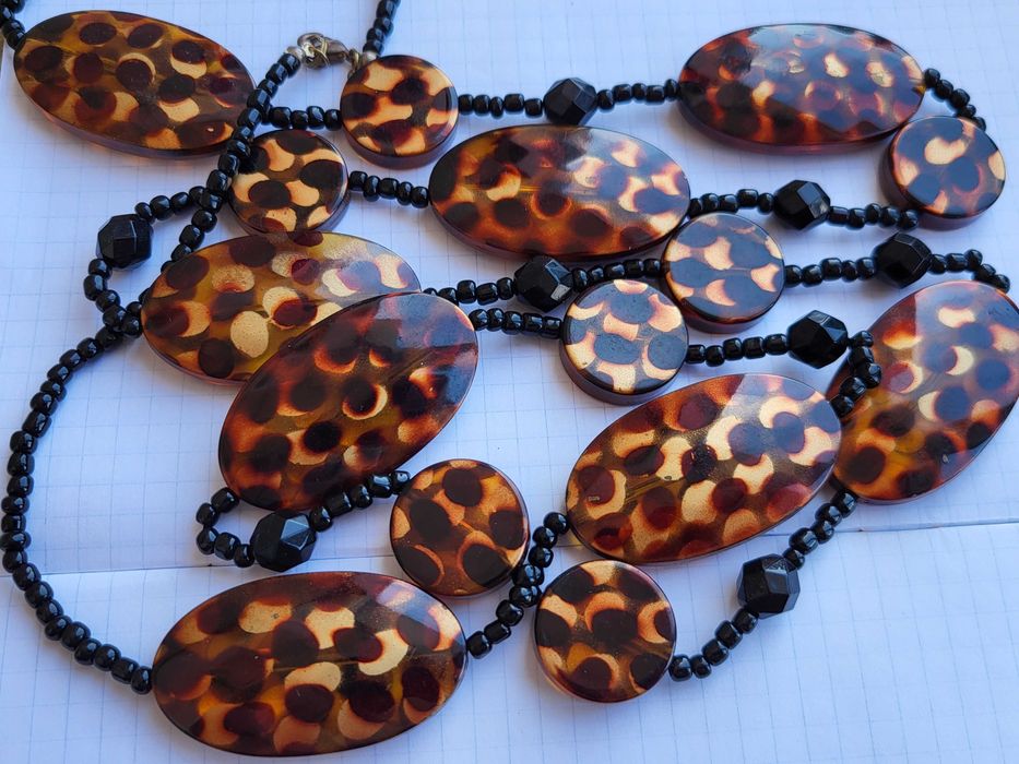 Модные Бусы на застежке, пластик, 130см