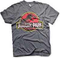 Licencjonowany t-shirt Jurassic Park r. M szary