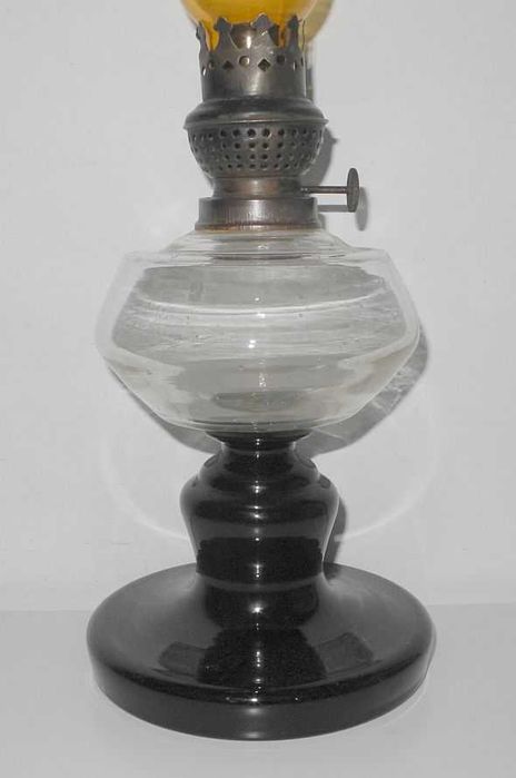 Stara szklana LAMPA NAFTOWA zabytek
