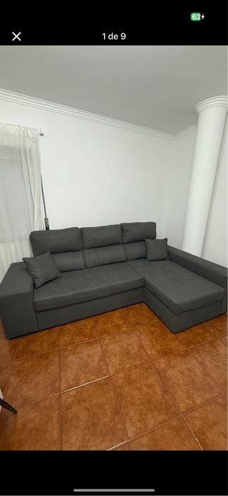 Sofá Chaise Longe Reversivel Cinza