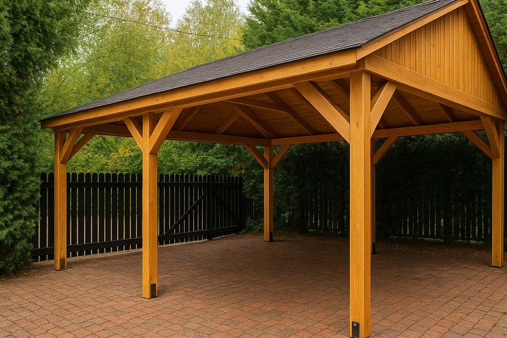 Wiata drewniana samochodowa Zadaszenie Ganek Weranda Pergola Daszek