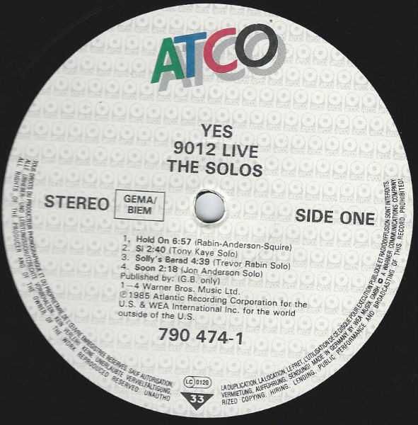 Yes - 9012 Live The Solos