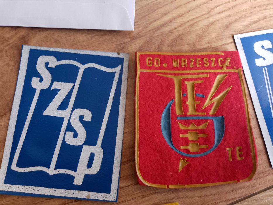 stare naszywki prl szsp zhp i inne, zestaw 6 sztuk