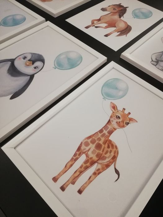 Zestaw 6 plakatów A4 z ramkami KINDERPOSTER