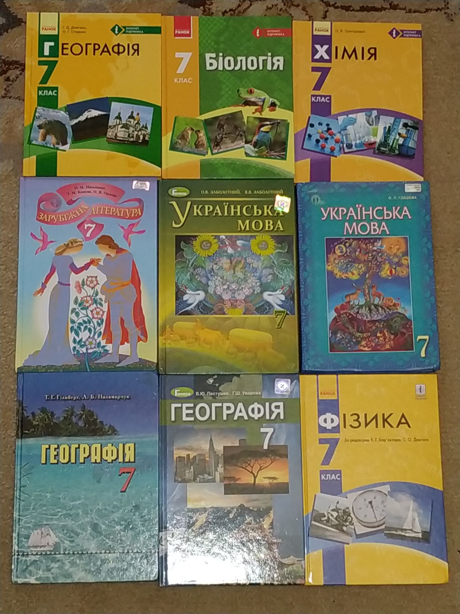 Учебники підручник Українська мова література хімія фізика 7 клас