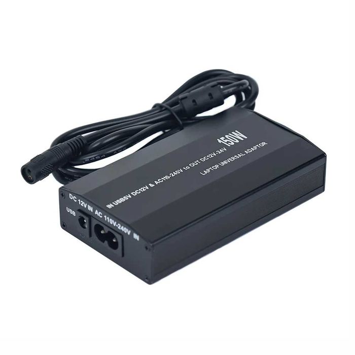 Универсальный адаптер зарядка MY-150W 12–24В для ноутбука от сети.