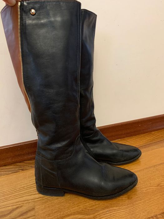 Женские сапоги черные 37 р КОЖА