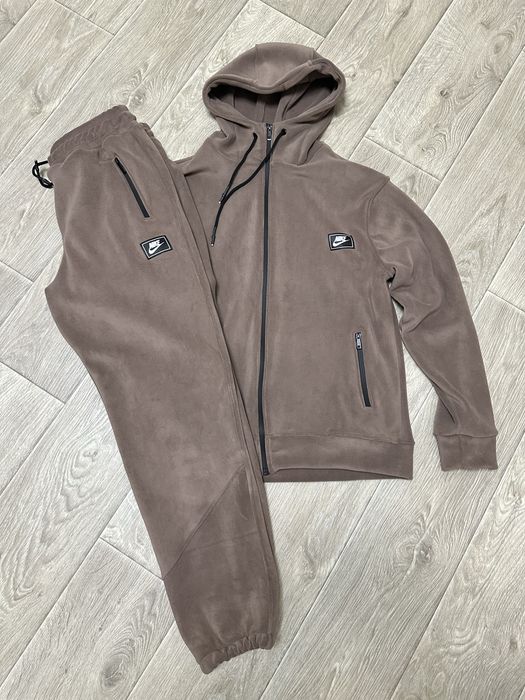 Теплий спортиврий костюм Nike зима осінь полар фліс XL однотонний Найк