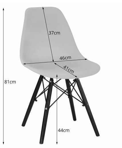 Krzesła Czerwone Drewniane Nogi 81cm