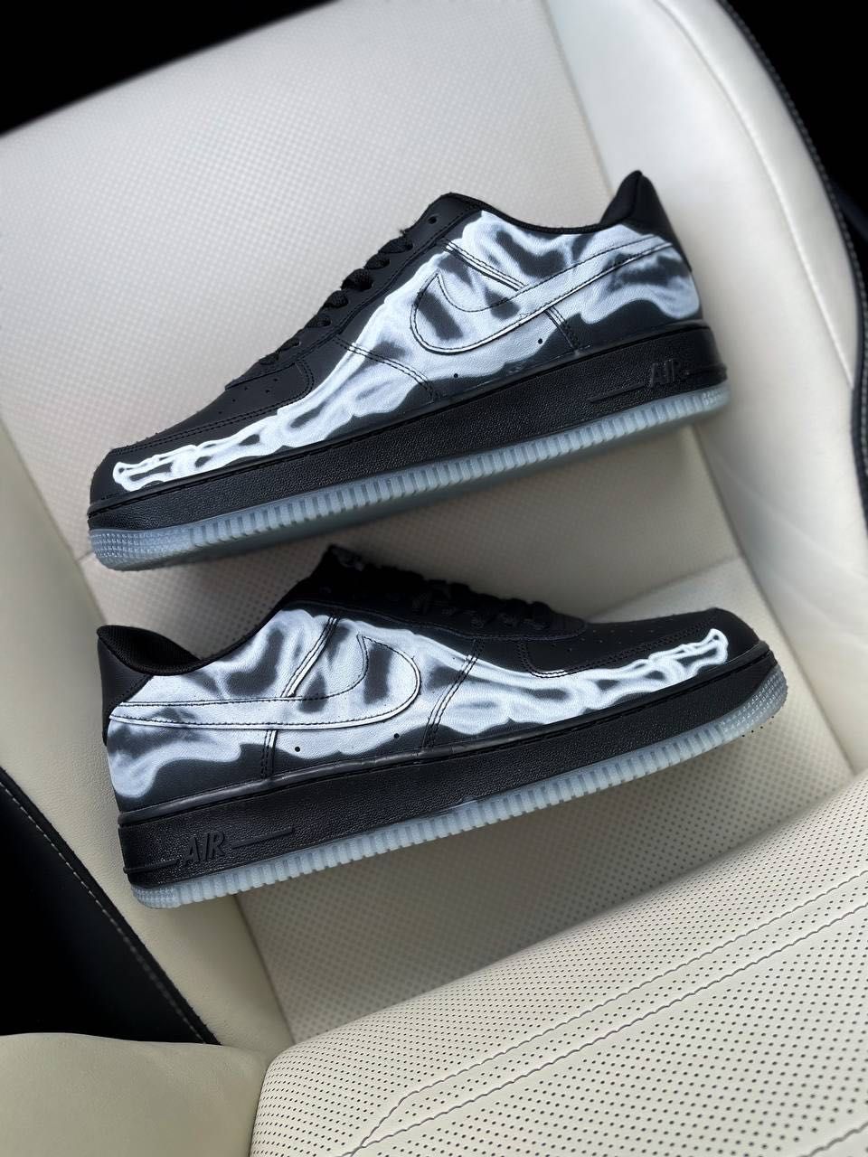 ТОП! Nike Air Force Low Skeleton QS black 41 42 43 44 45