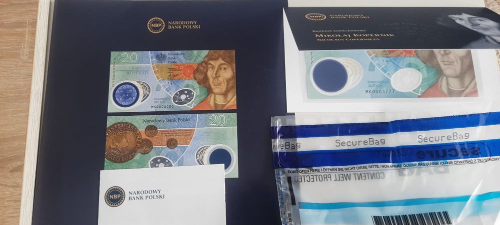 Moneta 50 zl i Banknot 20 zł Mikołaj Kopernik (Secure bag)
