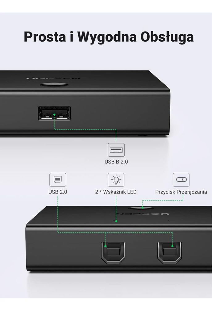 UGREEN Przełącznik USB Przełącznik