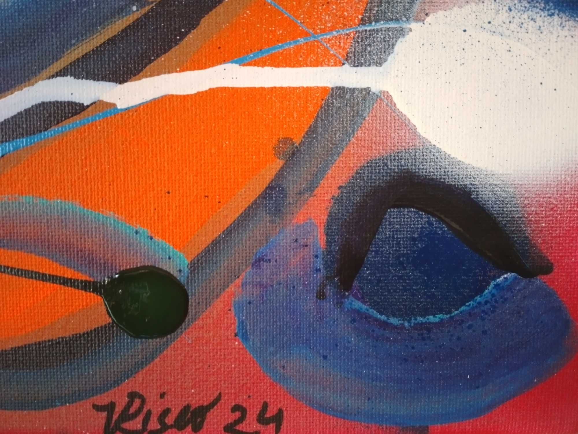 Quadro abstracto a acrílico sobre tela, 50x50 cm, 2024