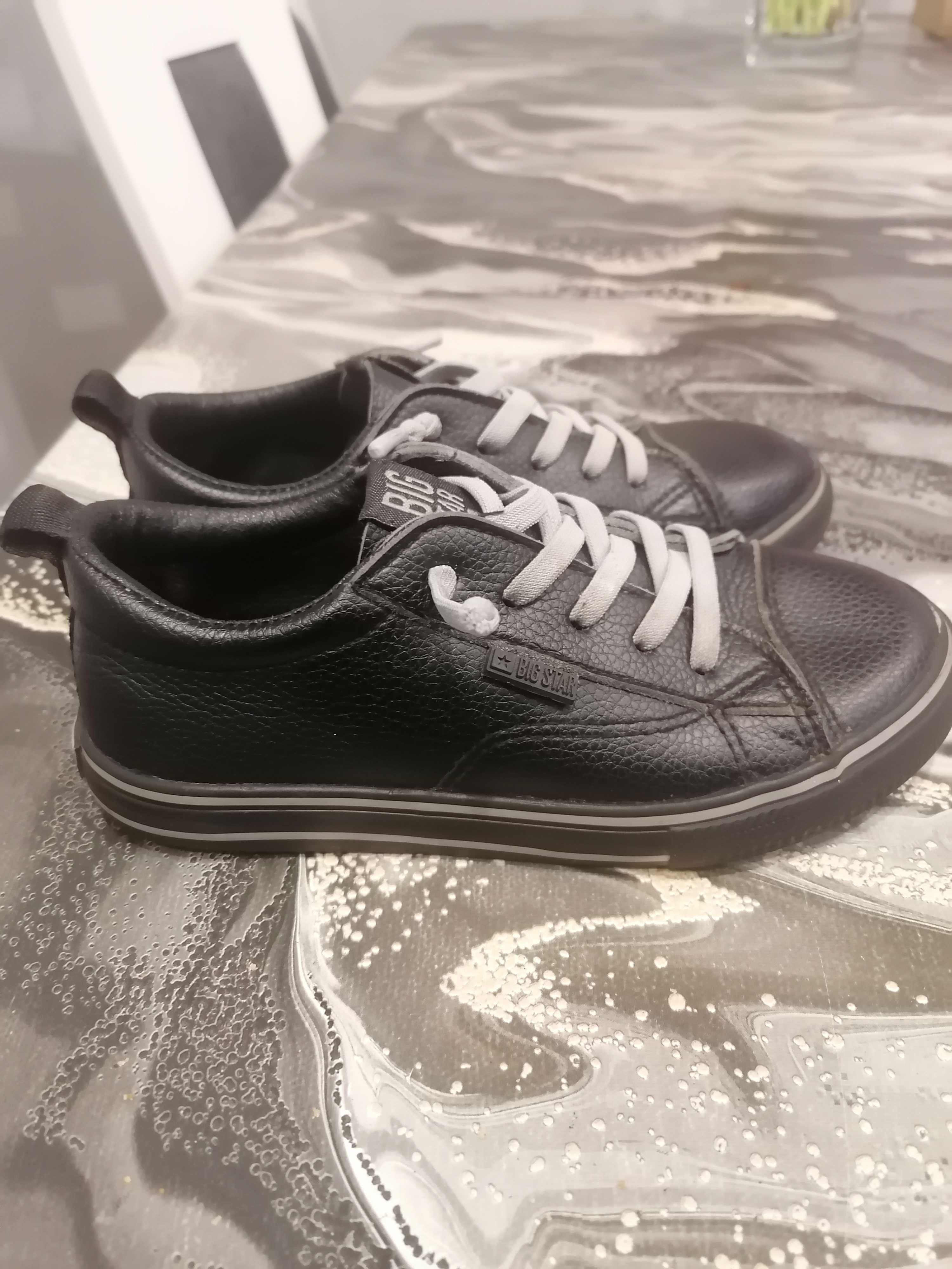 Półbuty, adidasy trampki Big Star czarne skórzane 31