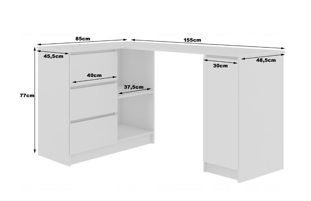 Biurko narożne młodzieżowe białe