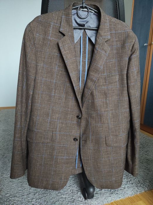 Однобортний піджак із суміші вовни від Hackett x Loro Piana